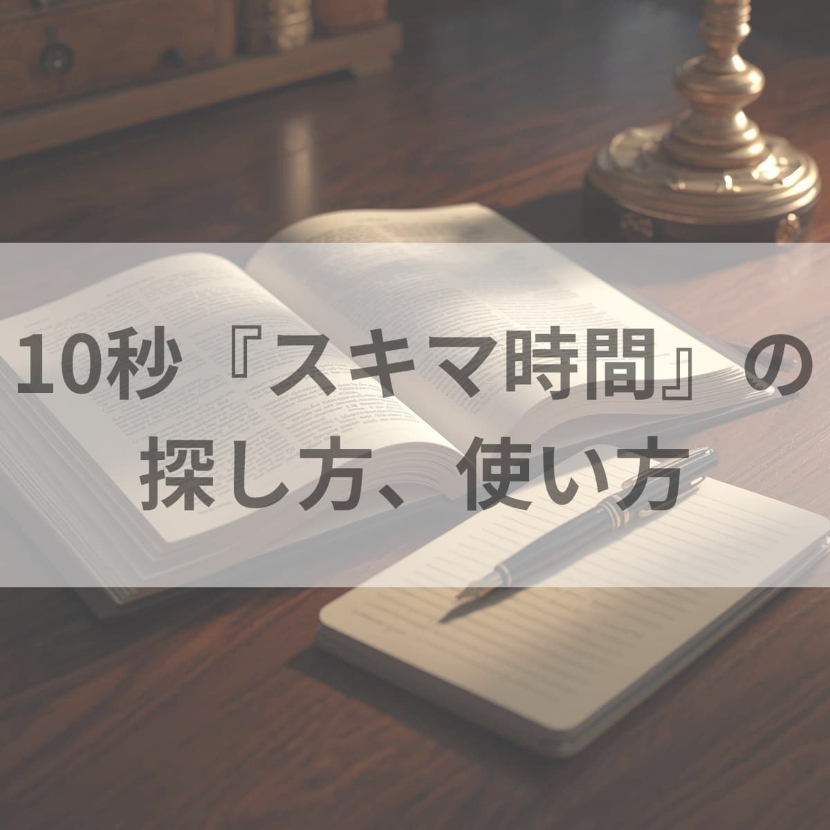 10秒『スキマ時間」の探し方、使い方