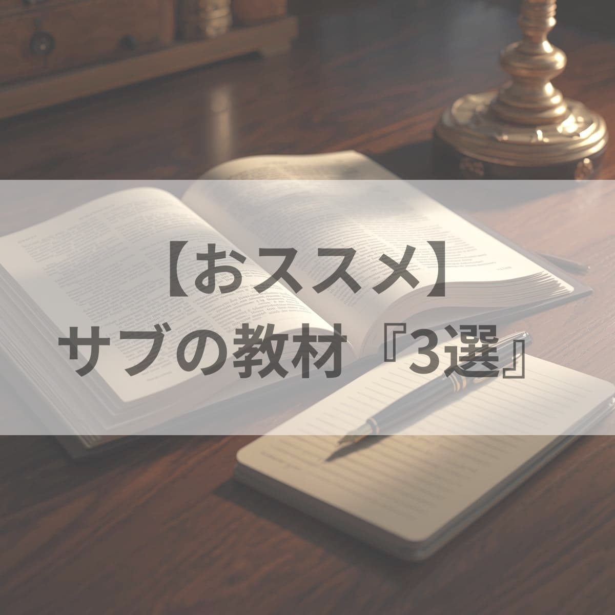【おススメ】サブの教材『3選』